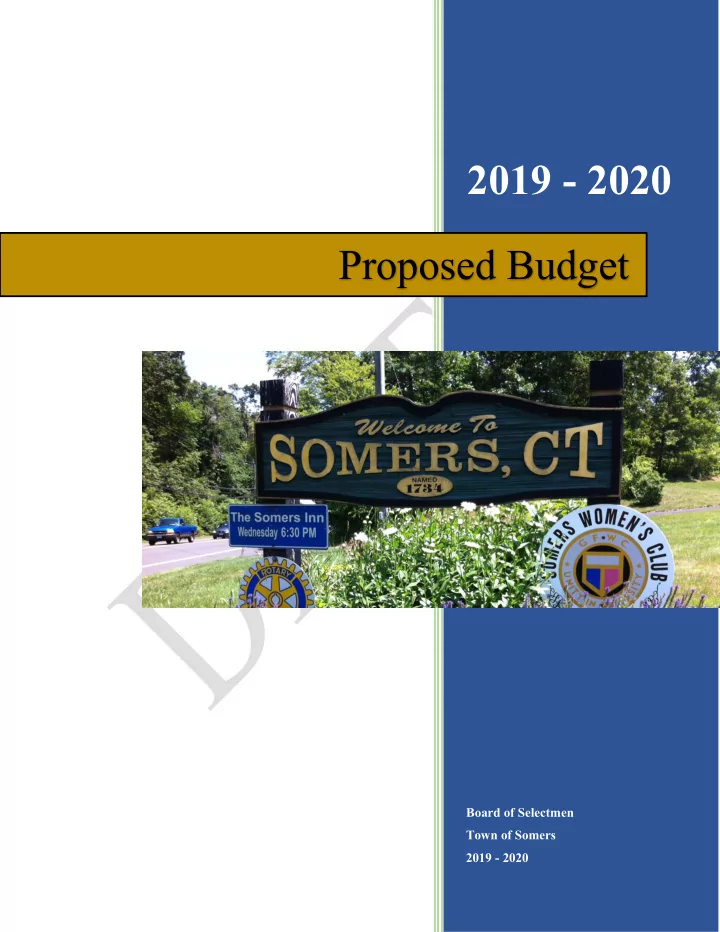 2019 2020 proposed budget