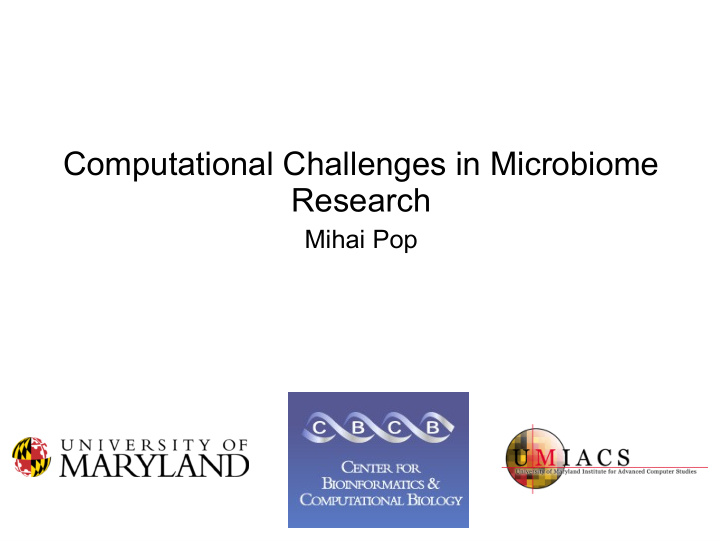 computational challenges in microbiome research