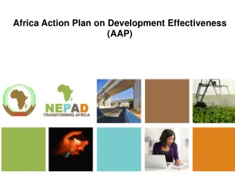 Africa Action Plan on Development Effectiveness  Africa Action Plan on Development Effectiveness
