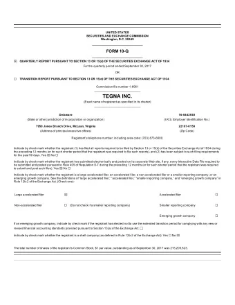 TEGNA INC.  (Exact name of registrant as specified in its charter)  ___________________________