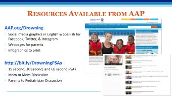R ESOURCES A VAILABLE FROM AAP  AAP.org/Drowning  Social media graphics in English &amp; Spanish