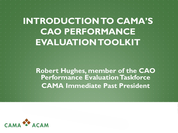 introduction to cama s cao performance evaluation toolkit