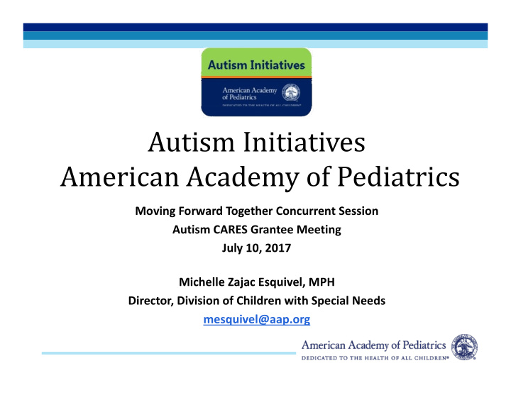 autism initiatives american academy of pediatrics