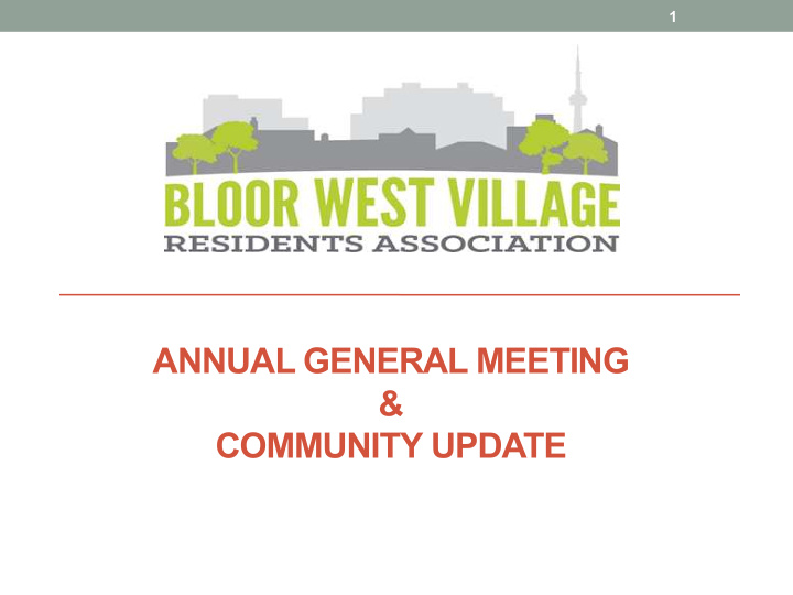 annual general meeting community update