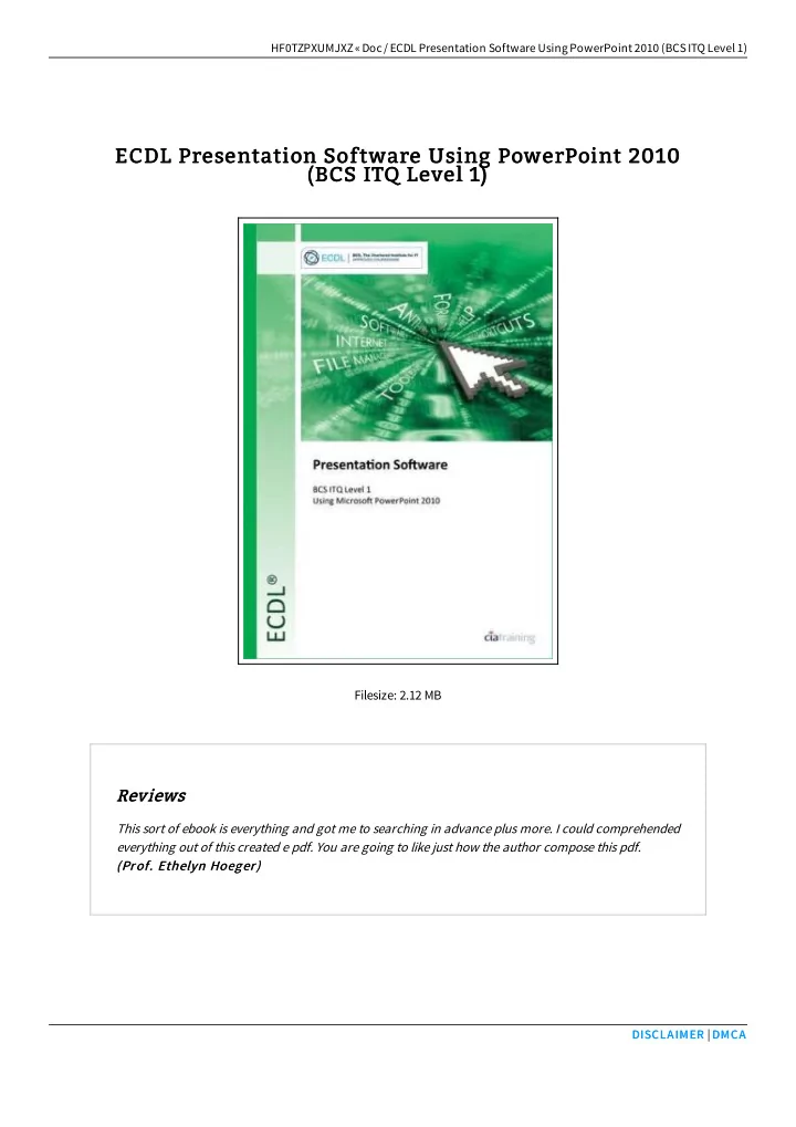 ecdl presentation software using powerpoint 2010 ecdl