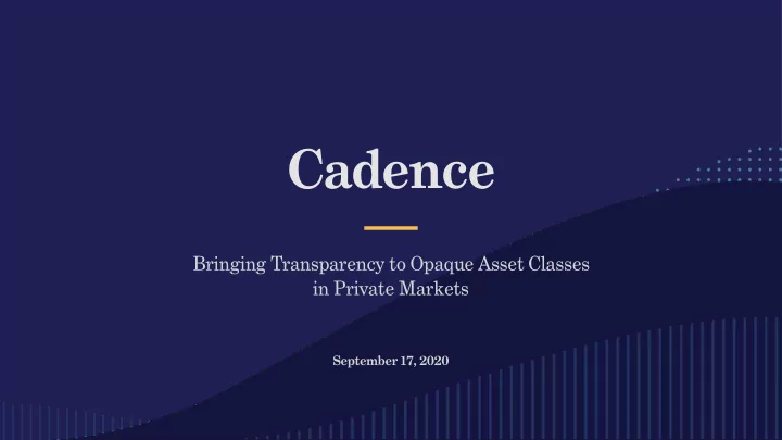 cadence