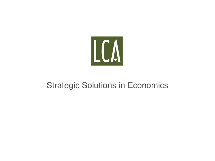 strategic solutions in economics ilpa