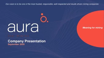 Company Presentation  September 2020  Disclaimer  FORWARD-LOOKING INFORMATION This presentation