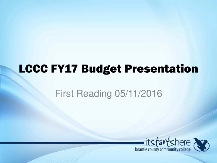 lccc fy17 budget presentation