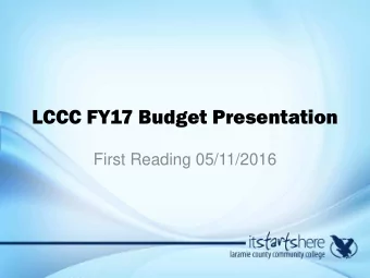 LCCC FY17 Budget Presentation  First Reading 05/11/2016  Wyomings Revenue Story  Energy  Natural