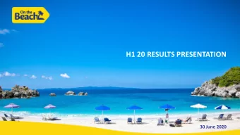 H1 20 RESULTS PRESENTATION  30 June 2020  AGENDA  CAUTIONARY STATEMENT  H1 20 Trading Update &amp;