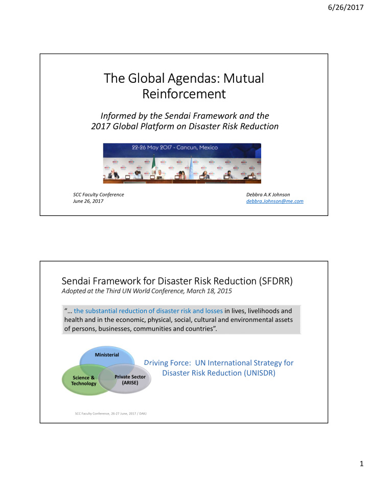 the global agendas mutual reinforcement