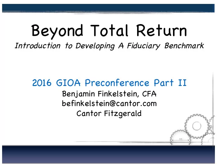 beyond total return