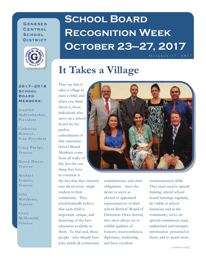 it takes a village