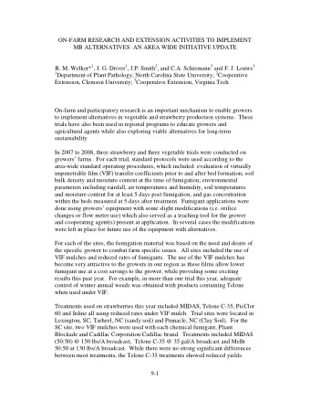 ON-FARM RESEARCH AND EXTENSION ACTIVITIES TO IMPLEMENT  MB ALTERNATIVES: AN AREA WIDE INITIATIVE