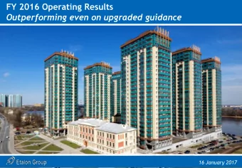 FY 2016 Operating Results  Outperforming even on upgraded guidance  16 January 2017  Disclaimer