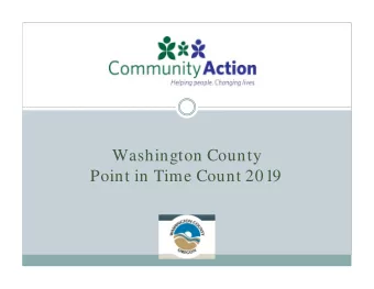 Washington County  Point in Time Count 2019  P A T R O G E R S  p r o g e r s @ c a o w a s h . o r