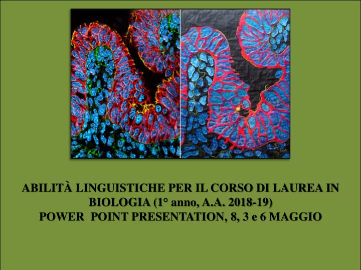 cell structure abilit linguistiche per il corso di laurea