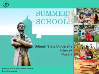 Izhevsk  Russia  International education center  inec@udsu.ru  Summer School of Russian language