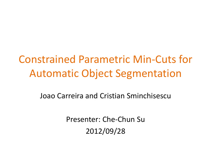 automatic object segmentation