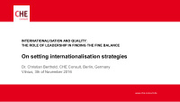 on setting internationalisation strategies
