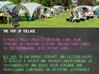 SUSTAINABILITY AND BOOST THEIR PERSONAL AND  PROFESSIONAL CONFIDENCE IN OPERATING SUSTAINABLY