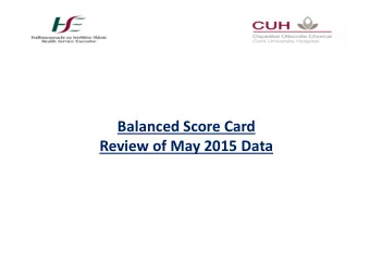 Review of May 2015 Data Balanced Scorecard Patient and Service User  Finance  CUH Group Budget 2015