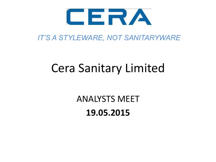 cera sanitary limited