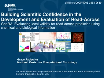 Building Scientific Confidence in the  Development and Evaluation of Read-Across  GenRA: Evaluating