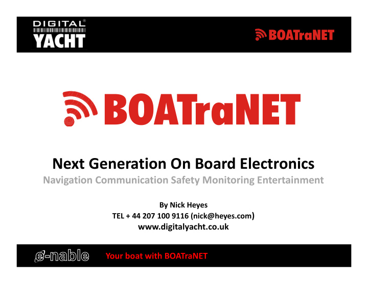 next generation on board electronics