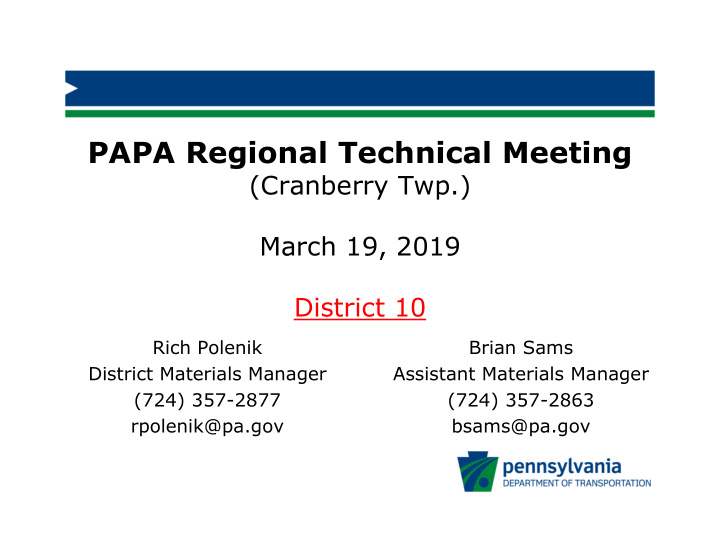 papa regional technical meeting