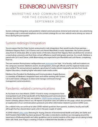 System redesign/integration  You are aware that the State System announced in July integrations