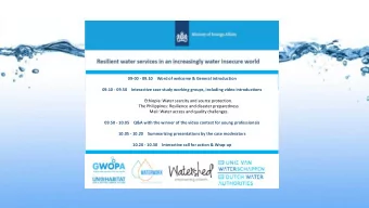 09-00 - 09.10  Word of welcome &amp; General introduction  09.10 - 09.50  Interactive case study