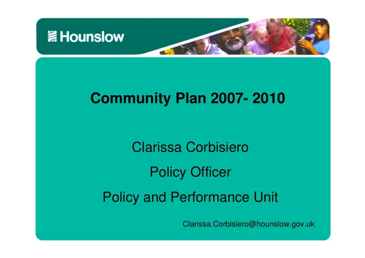 community plan 2007 2010