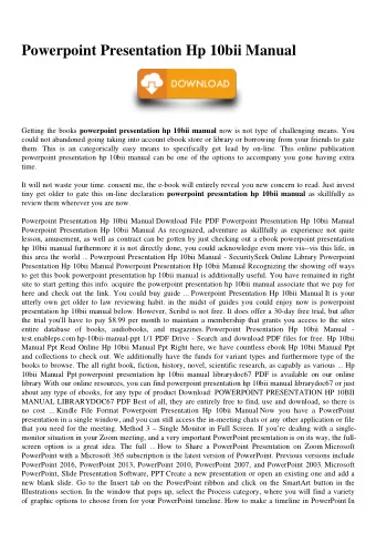 Powerpoint Presentation Hp 10bii Manual Getting the books powerpoint presentation hp 10bii manual