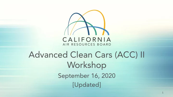 advanced clean cars acc ii workshop