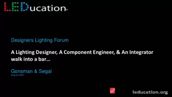 A Lighting Designer, A Component Engineer, &amp; An Integrator  walk into a bar  Gonsman &amp;