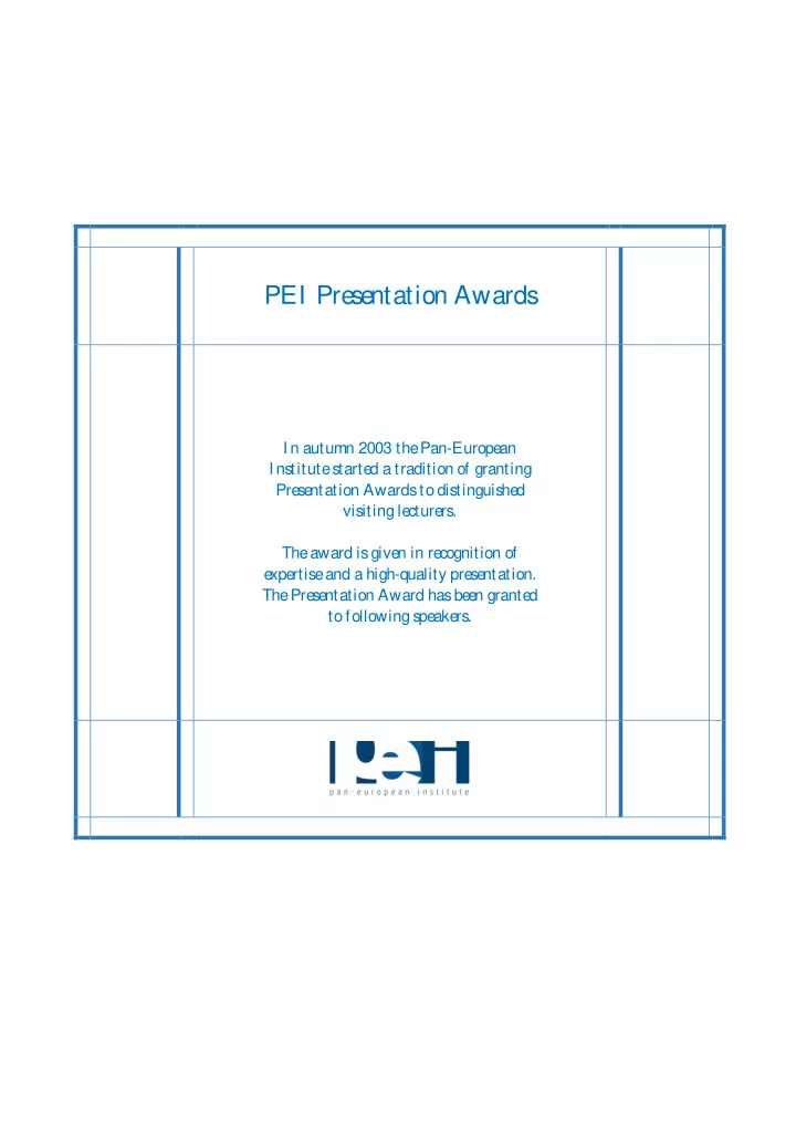 pei pre se ntation awards