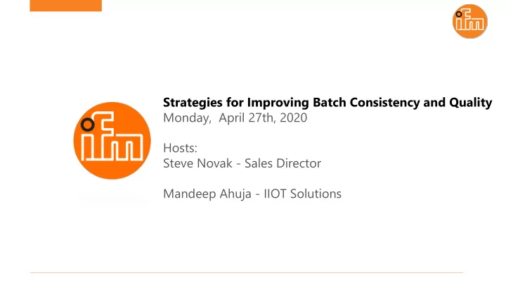 strategies for improving batch consistency and quality