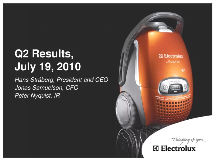 q2 results july 19 2010