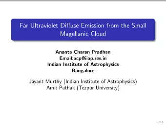 Far Ultraviolet Diffuse Emission from the Small  Magellanic Cloud  Ananta Charan Pradhan