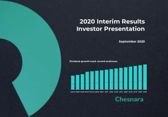 2020 Interim Results  Investor Presentation  September 2020  Dividend growth track record continues