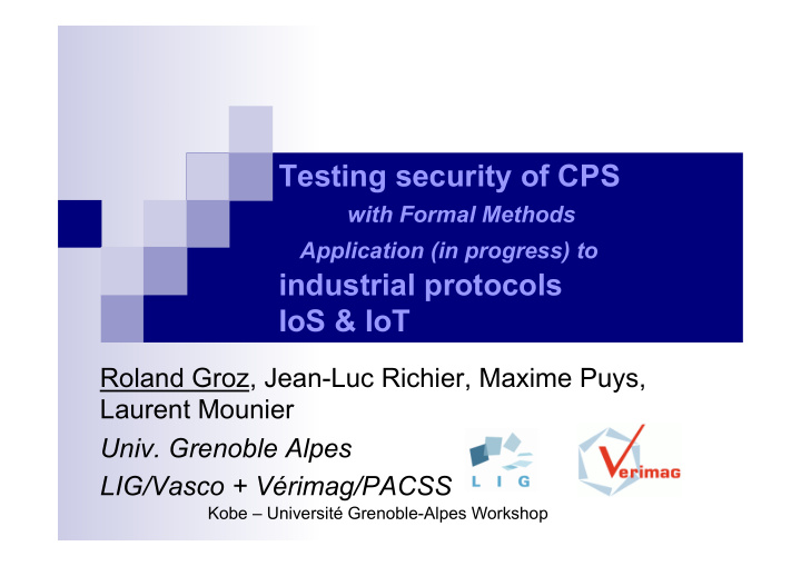testing security of cps with formal methods