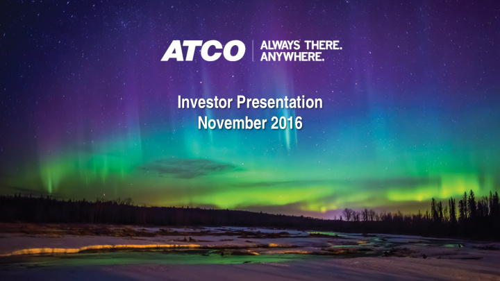 investor presentation november 2016
