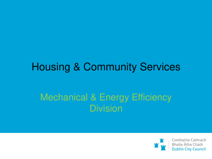 housing community services