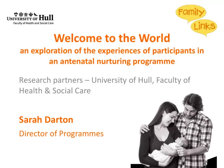 welcome to the world