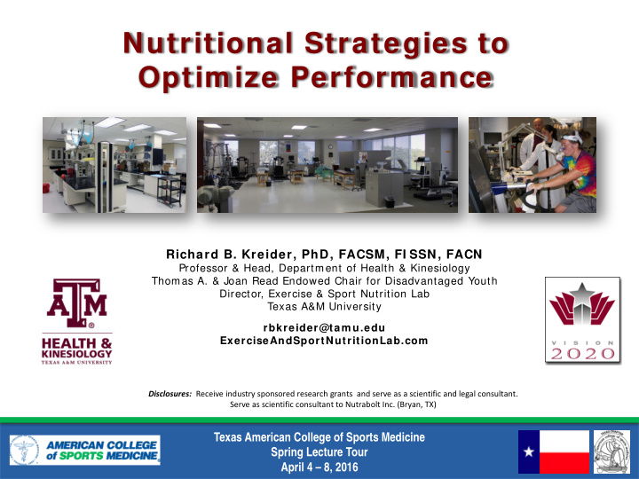 nutritional strategies to optim ize perform ance