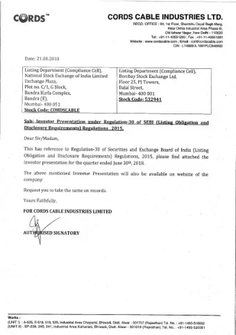 Investor Presentation  August 2018  Safe Harbour This presentation and the accompanying slides