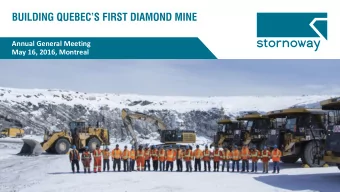 Annual General Meeting  May 16, 2016, Montreal  Forward Looking Information This presentation