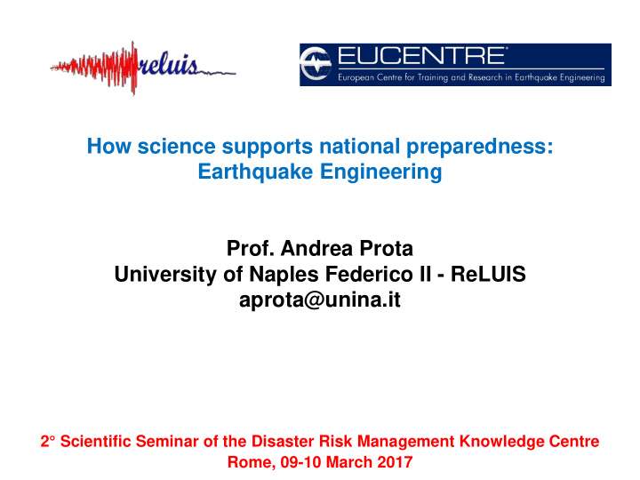 how science supports national preparedness earthquake